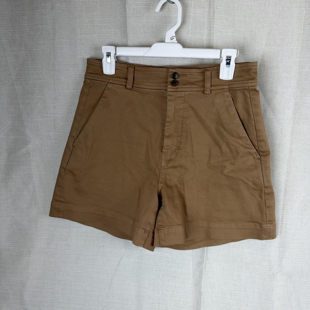 Everlane Shorts Womens 4 Brown Twill Chino Zip Fly Pockets Casual Summer